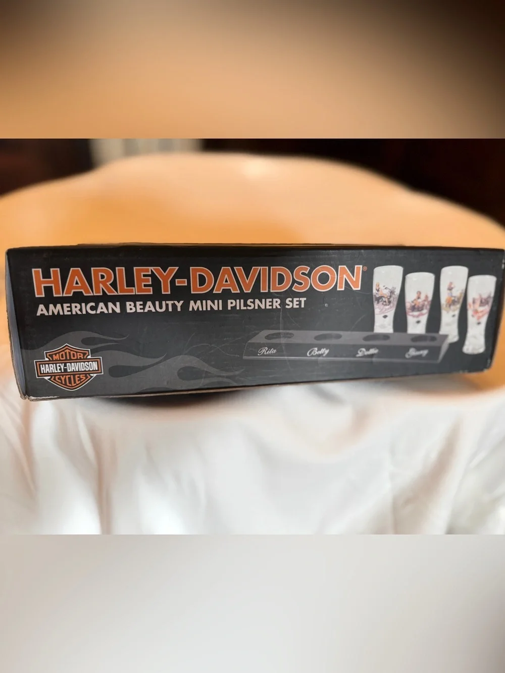 Harley-Davidson Mini Pilsner Glass Set - Black, Orange, White